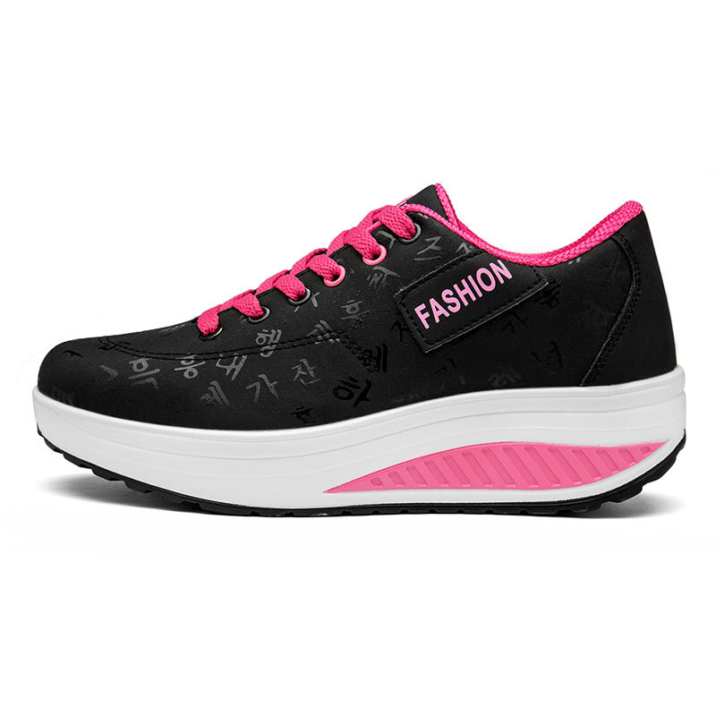 Tênis de balanço plataforma feminino, sapatos casuais de básico para mulheres, para moda primavera e verão 2020