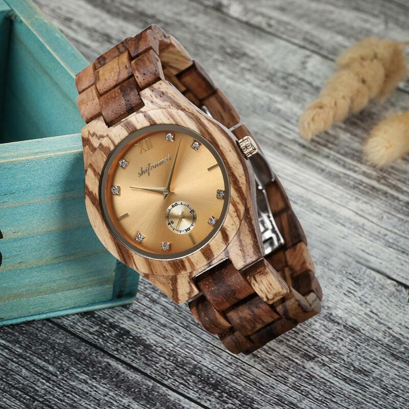 Shifenmei relógio de pulso de madeira feminino, relógio fashion para mulheres de marca de luxo bracelete de quartzo