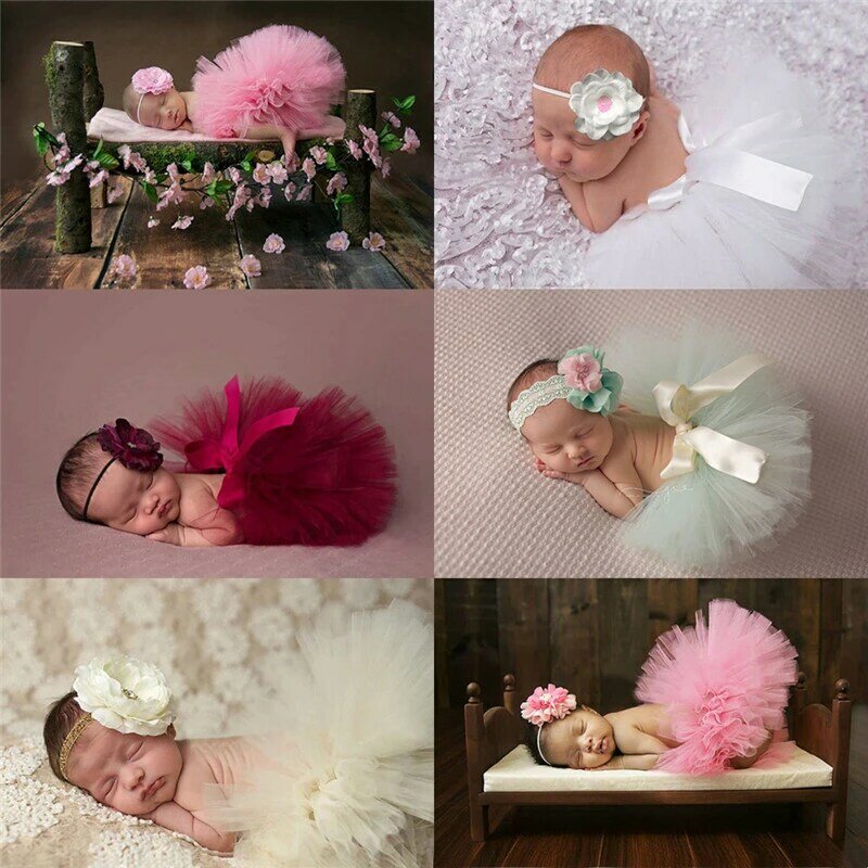 ベビー服スカート新生児の花飾り写真プロップ服赤ちゃんチュチュスカート写真の小道具の幼児