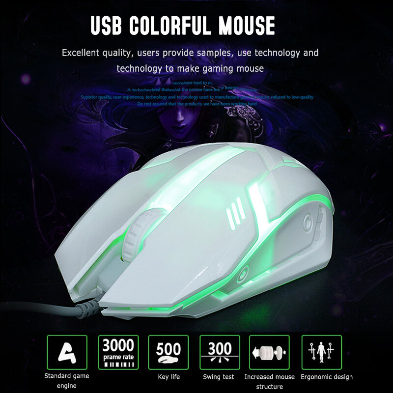 X1 Wired Mouse USB Cable Gamer Wired Ergonomic Mouse Photoelectric LED Colorful Office Mouse Mice For PC Gaming Laptops