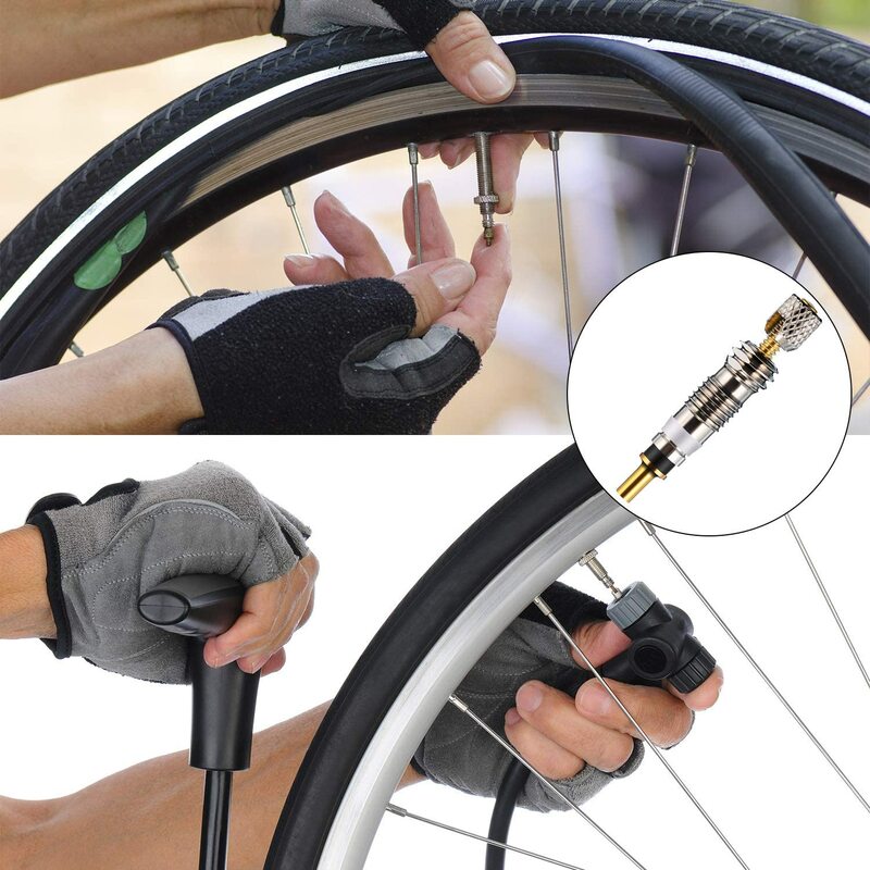 2/6/12 pces presta válvula de bronze núcleo ferramenta mtb estrada bicicleta tubos reparação pneu serviço peças da bicicleta pneu válvula ar com ferramenta opcional