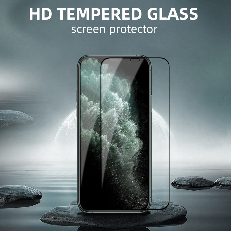 3 piezas de vidrio templado de cubierta completa 9D para iphone 11 pro max Protector de pantalla en iPhone X XR XS MAX 7 8 Plus vidrio