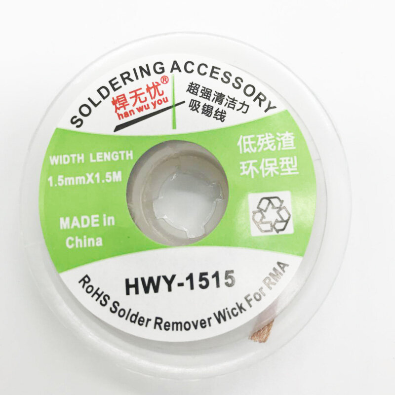 1Pc Desolderen Braid Solder Remover Wick Bga Desolderen Wire Bra Wereldwijd 1.5Mm