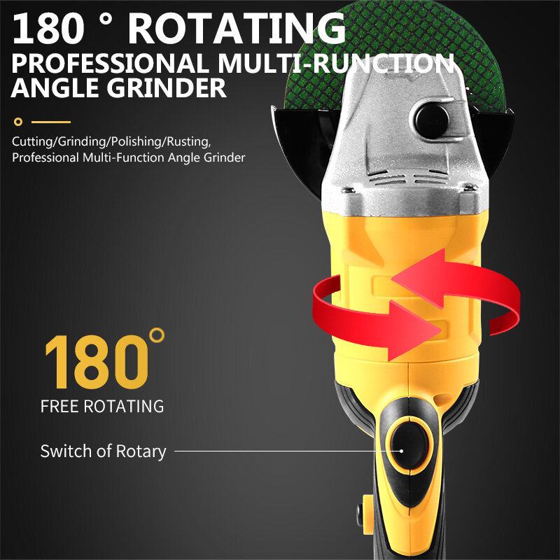 ASOYOGA M14/M10 Brushless Electric Angle Grinder Variable Speed Grinding Cuttiing Polishing Power Tools for Makita 18V Battery
