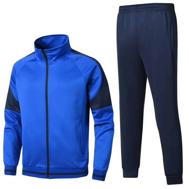 Novos conjuntos de moda masculina terno esportivo marca retalhos zíper moletom + sweatpants roupas 2 peças conjuntos de treino fino
