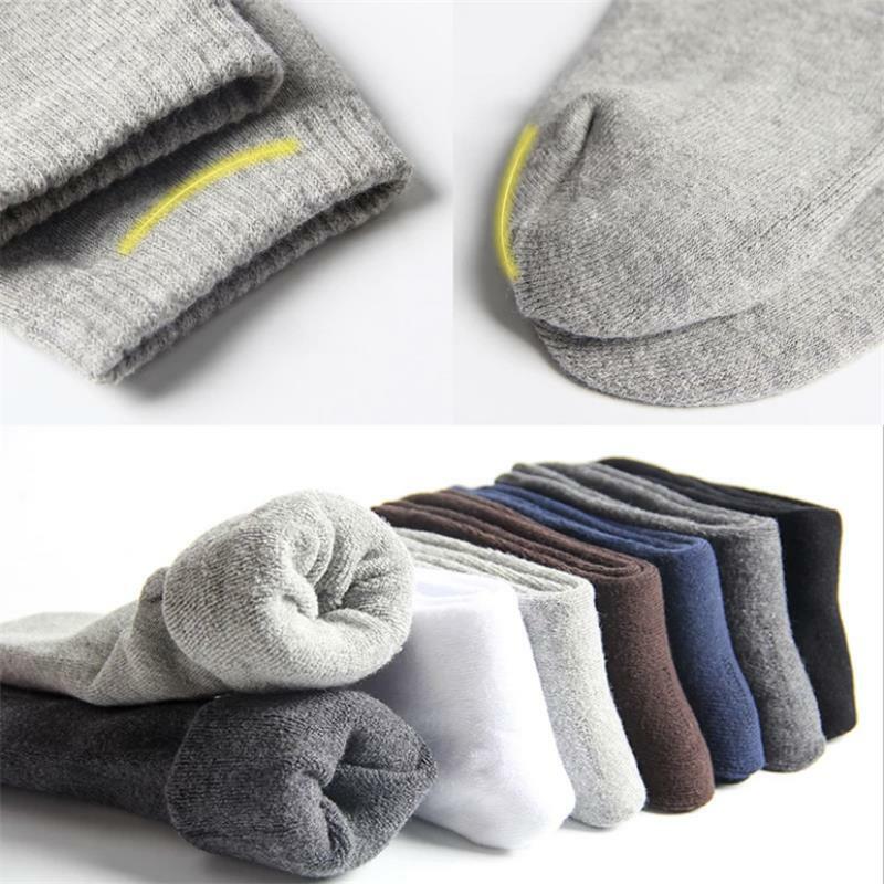 10pairs/LotMen skarpetki zimowe bawełniane komfort gruby ręcznik skarpetki środkowe podkolanówki ciepłe skarpetki frotte śnieg oddychające skarpetki biznesowe