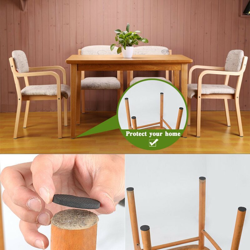 23spcs Floor Protectors Mat Non-Slip Rubber Pads Self Adhesive Furniture Feet Rug Sofa Chair Leg Sticky Pad Multi-Size Option
