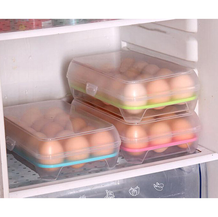 15 Rejilla Huevos Contenedor Almacenamiento Cocina Refrigerador Caja fresca Caja de almacenamiento 