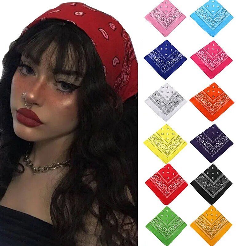 Nowy artystyczny nadruk chustka opaski do włosów dla kobiet dziewczynki kwadratowy szalik Turban wielofunkcyjny pałąk akcesoria do włosów nakrycia głowy
