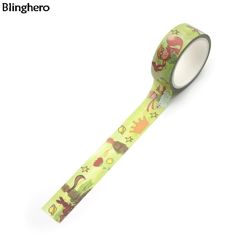 Blinghero-Cinta adhesiva con dibujos de Príncipe, pegatina Washi de 15mm x 5m para cuaderno, Linda cinta adhesiva para cuenta de mano, BH0045