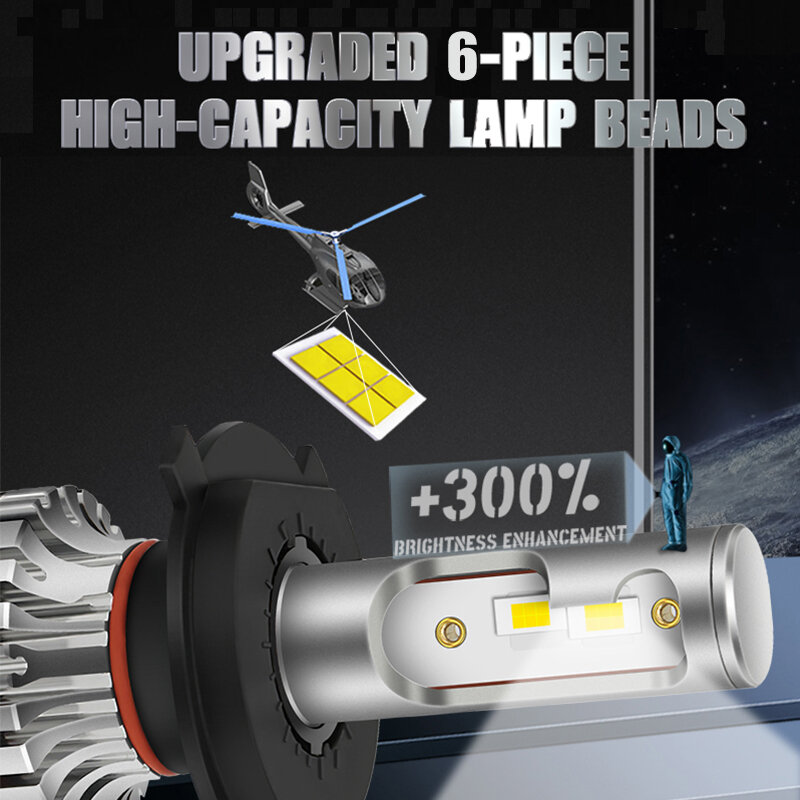 Luz LED Turbo para coche, lámpara de 110W, 30000LM, H4, H7, Canbus, H1, H8, H9, H11, 9005, HB3, 9006, HB4, 9012, 4300, 6000K, 12V