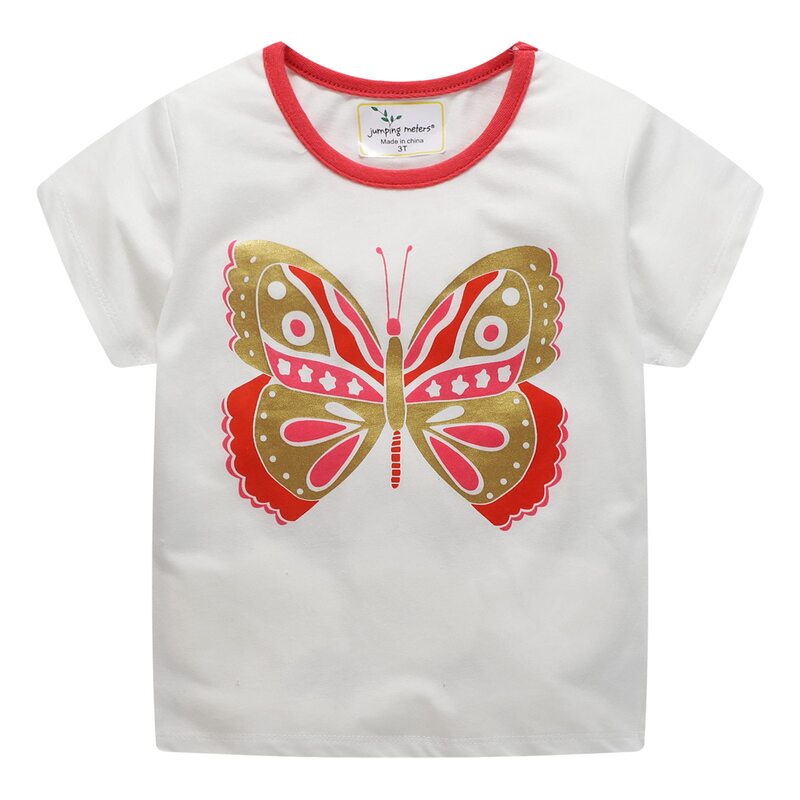 Camiseta de algodão para crianças, roupa casual de 2 a 7 anos, em forma de unicórnio, w01