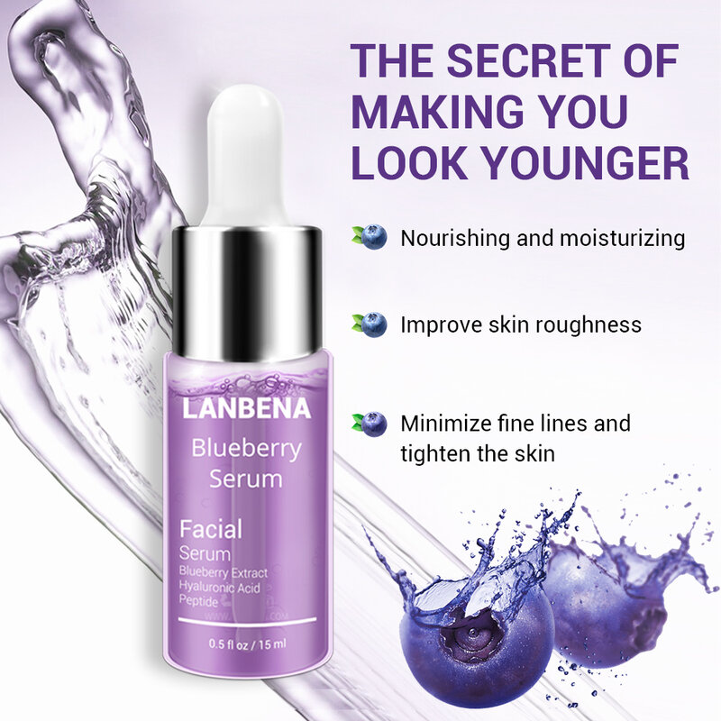LANBENA Hyaluronic Acid Face Serum Essence Oil Moisturizing Reduces Fine lines Whitening Anti-Aging Anti Wrinkle VC Skin Care