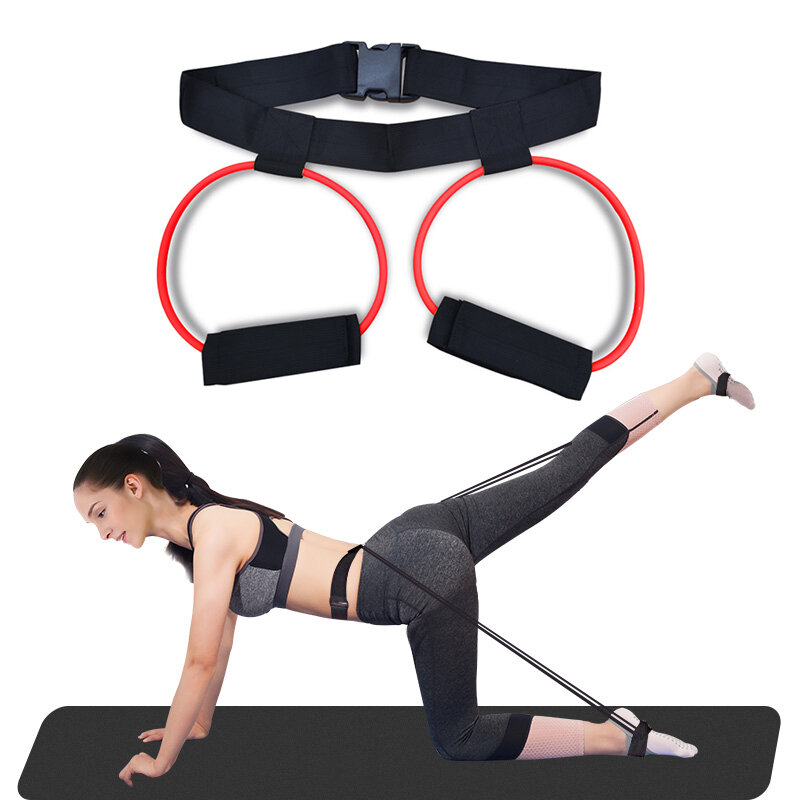 Bandas de espólio de fitness conjunto faixas de resistência para pernas de bunda treinamento muscular ajustar cintura cinto elástico pedal exercitador treino