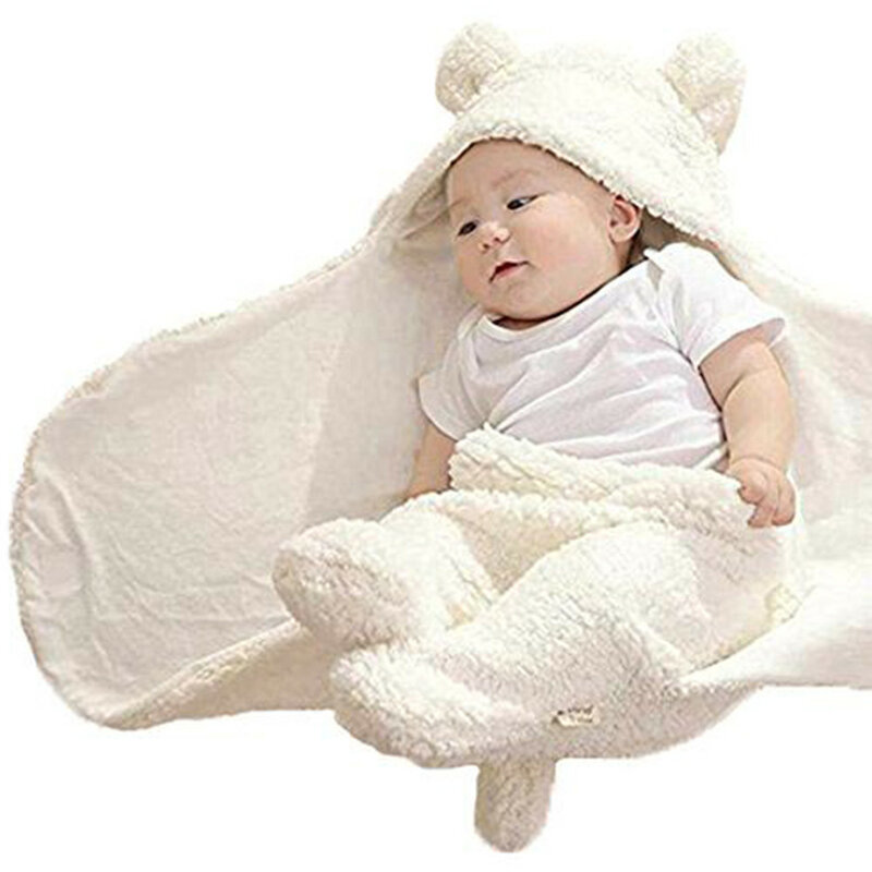 Bebê recém-nascido meninas menino inverno cobertor da criança infantil algodão sólido quente macio dormir warp cobertor para crianças saco de dormir do bebê