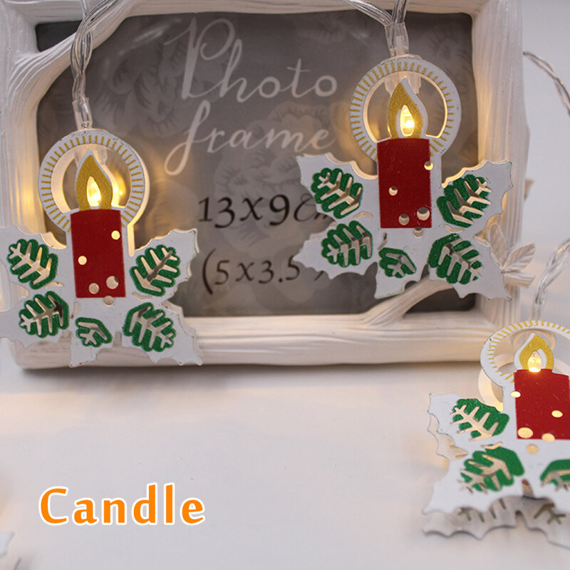 Decorazioni natalizie 2021 pupazzo di neve Elk Bell Candle LED Light String Festival Party Home Decor decorazioni per alberi di natale