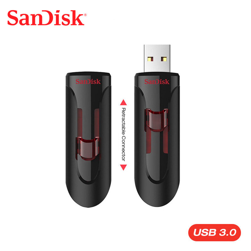 Двойной Флеш-накопитель SanDisk Cruzer Glide USB3.0 CZ600 256 ГБ 128 ГБ Флешка флеш-накопитель 3,0 флеш-накопитель 64 Гб оперативной памяти, 32 Гб встроенной памя...