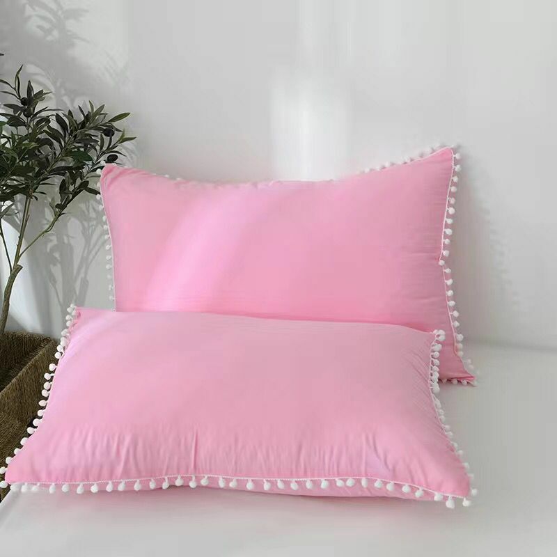 Funda de almohada de algodón, suave y cálida, Color sólido, para dormitorio, 48cm x 74cm, 2020