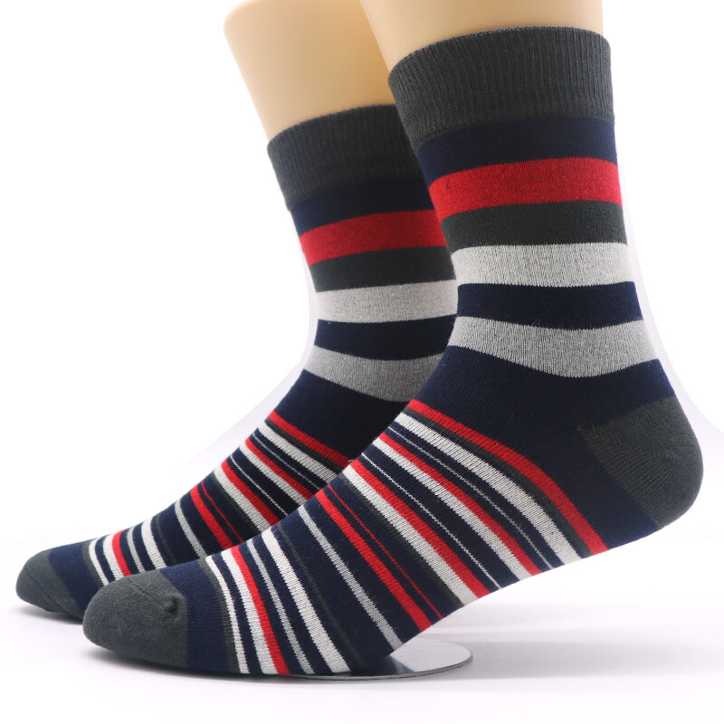 Coloridos calcetines de compresión para hombre, medias largas informales de estilo Hip Hop, con estampado 3D a rayas a cuadros