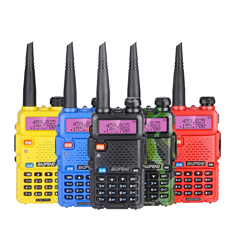 Walkie talkie baofeng uv 5r vhf/uhf 136-174mhz & 400-520mhz banda dupla em dois sentidos rádio de presunto bf UV-5R portátil baofeng walkie talkies