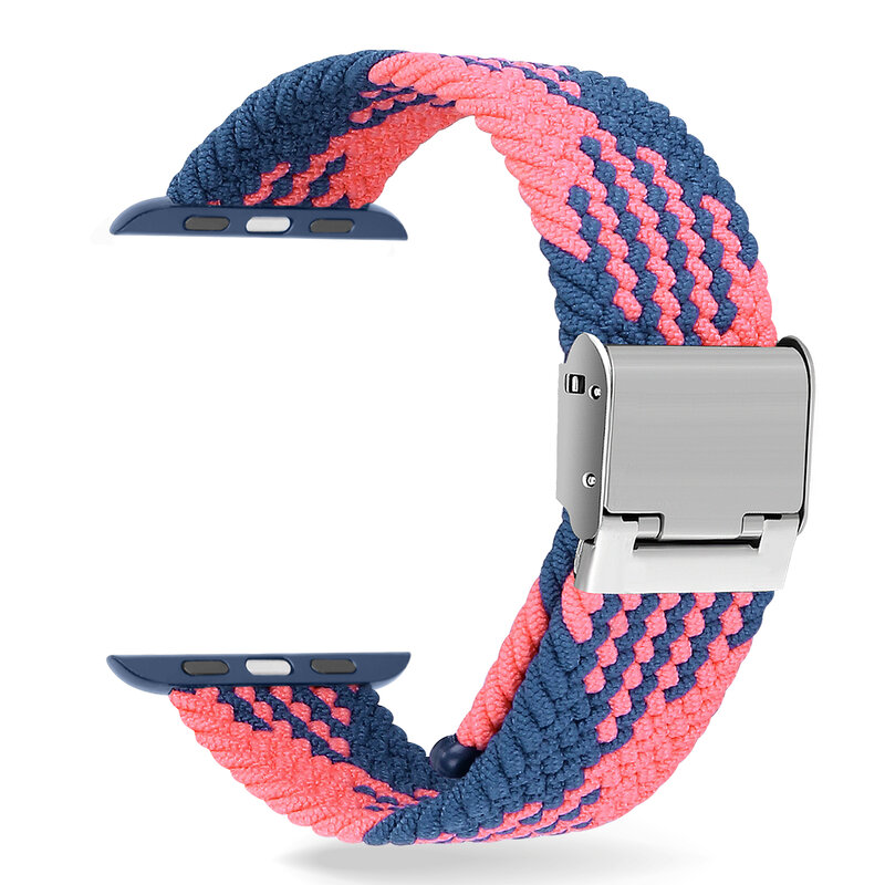 Pulseira de apple watch de nylon trançado, ajustável, comprimento 2021, elástico para iwatch series 6 se 5 4 3 2 1