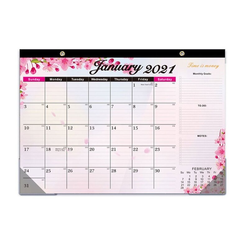 Calendario anual colgante de pared, Agenda mensual diaria de planificación, Agenda anual, 2021