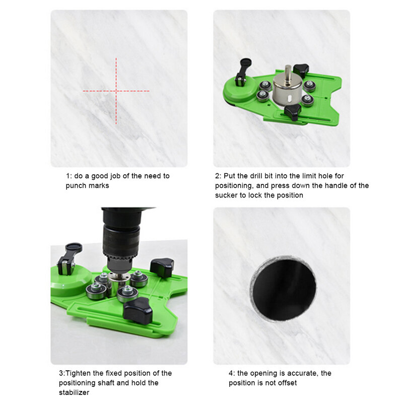 Localizzatore di fori per punte da trapano guida regolabile 4-83mm apparecchio di aspirazione a vuoto Base di aspirazione vetro marmo ceramica guida di perforazione del foro ventosa
