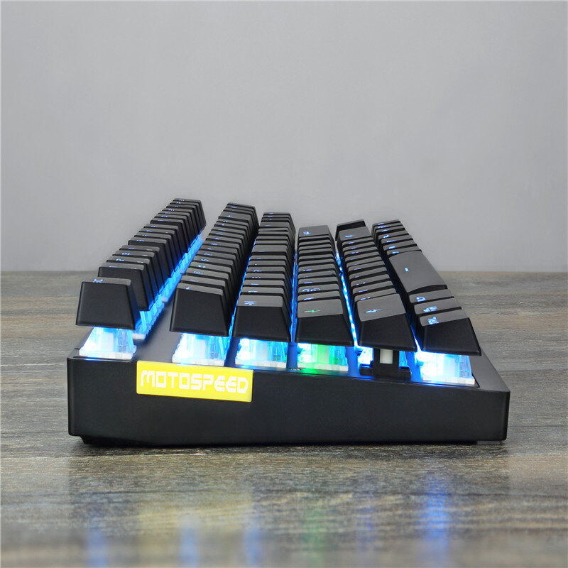 Motospeed gk82 tipo-c 2.4g teclado de jogo mecânico sem fio 87key vermelho interruptor recarregável led luz de fundo para computador portátil
