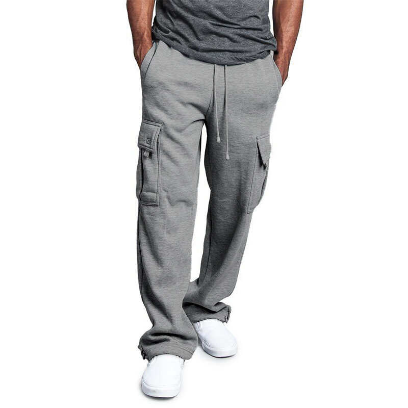 Pantaloni sportivi larghi da uomo in cotone tinta unita pantaloni Casual a figura intera pantaloni sportivi da Jogging elastici in vita comodi 5XL