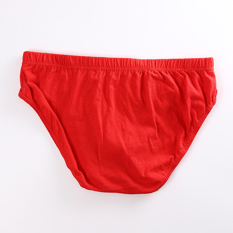 5PCS ผ้าฝ้ายสีแดงกางเกงในชาย Breathable U นูนกลาง-เอวนุ่ม Mens กางเกงเซ็กซี่ plus ขนาด XXXL XXXXL 5XL 6XL