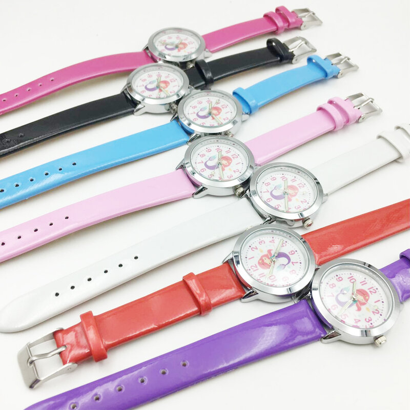 Hot moda Cartoon dzieci oglądać słodkie syrenka zegarki kwarcowe dla dziewczynek panie prezent chłopiec dzieci casualowe zegarki na rękę zegar studencki