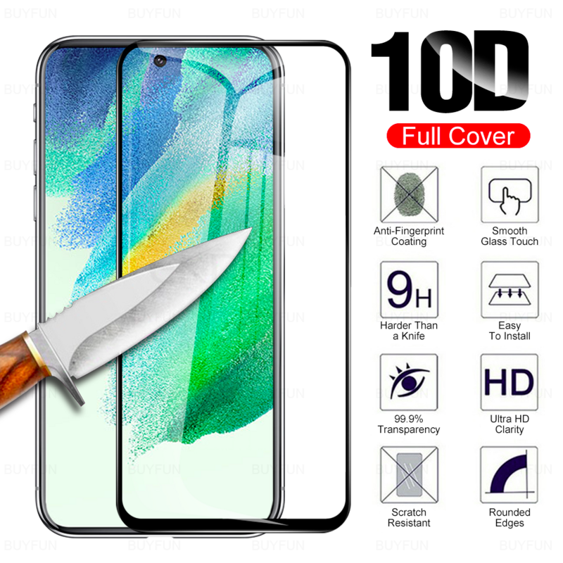 2 Chiếc Đen Edge Glass Dành Cho Samsung Galaxy Samsung Galaxy S21 FE An Toàn Bảo Vệ Kính Cường Lực Cho Samsung S21 S21Plus S21Ultra Tấm Bảo Vệ Màn Hình