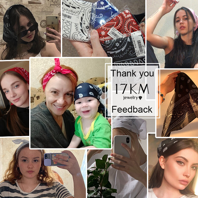 17KM – Bandana imprimé bohème unisexe, pour filles, femmes et enfants, écharpe carrée, bandeau Turban, accessoires pour cheveux