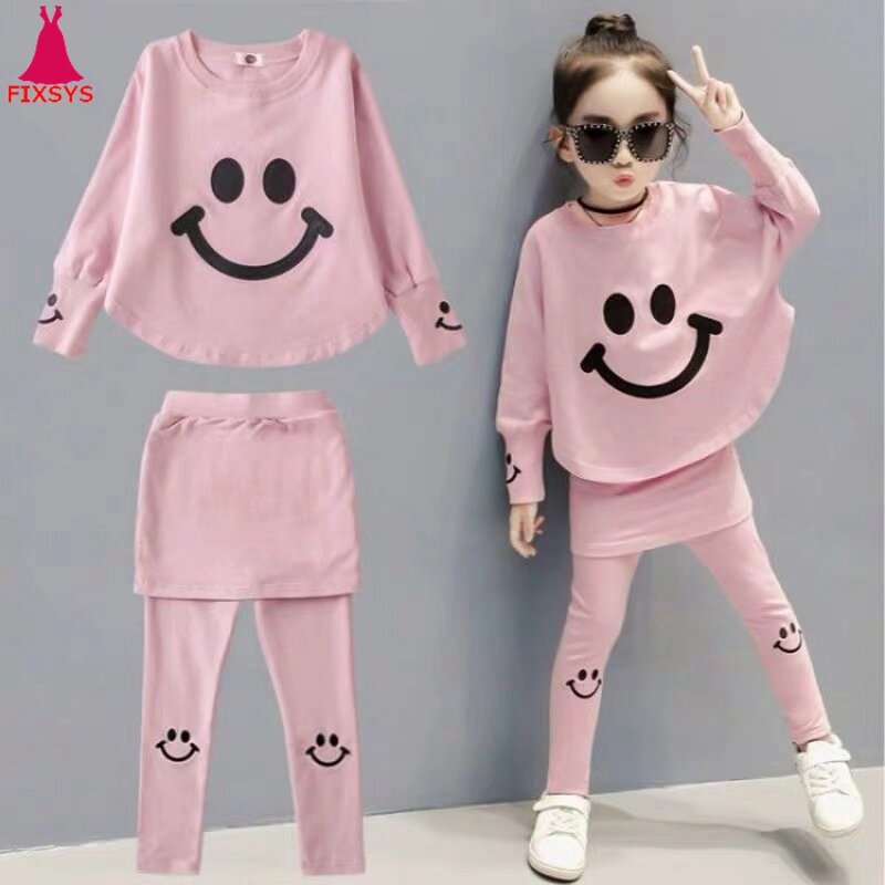 2020 Girls Clothes Sets Autumn Spring Long Sleeve Tops + Pants 2PCS Tracksuit Children Clothing Set Kids Outfit 4 5 6 7 8 Years