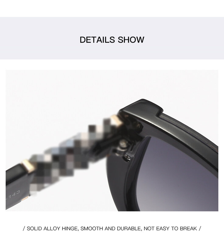 Fashion Brand Design Features Hinged Cat Eye Sunglasses for 2021 Shopping Party Self-Shot Driving UV400 Glasses for Women 32274