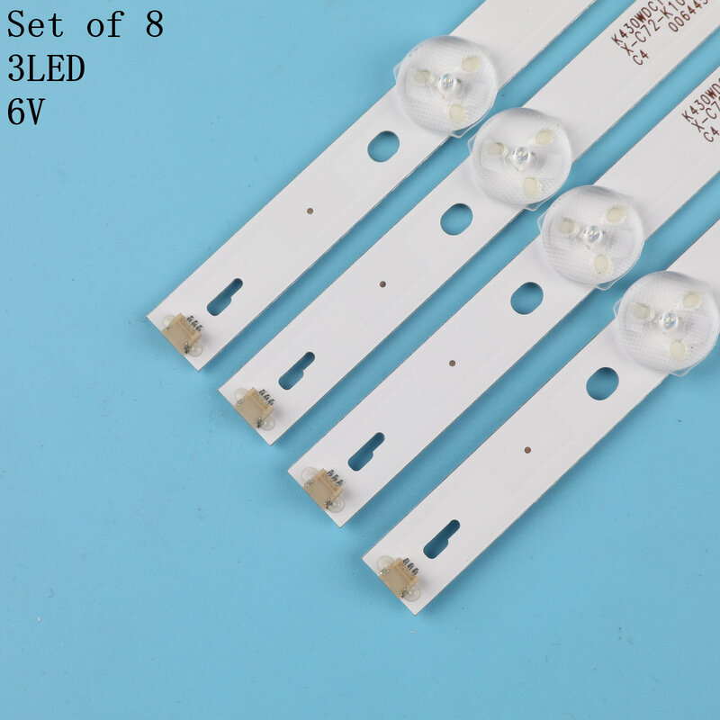 8Pcs Tv Lamp Kits Led Backlight Strips Voor Aoc LE43M3570/60 LE43M3579 Led Bars Bands 4708-K43WDC-A1113N11 Heersers K430WDC1 a1