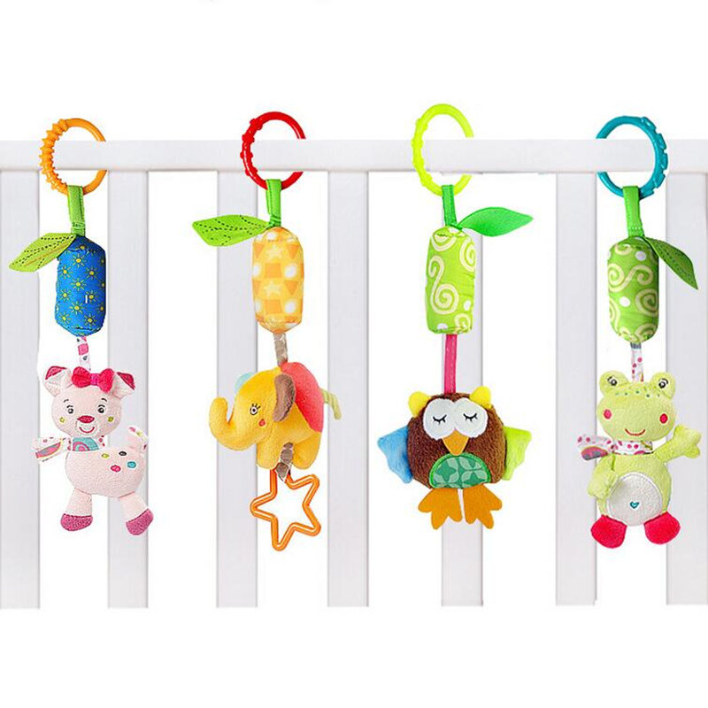 Infant Baby Cotton Rattle hand Bell Toy Animals Plush Development Gifts Toys Mobile Baby Bed Chimes Rattles Bell 30% off