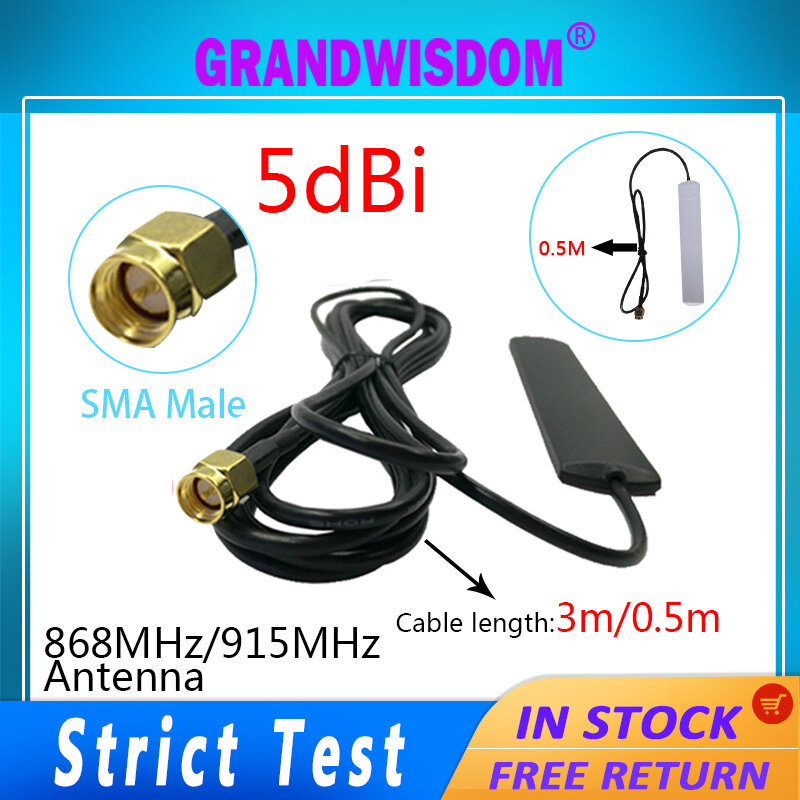 GSM 5dBi lora Antenne lorawan 868mhz 915mhz SMA stecker IOT antena streifen patch antene Antenne mit 0,5 meter 3meter kabel