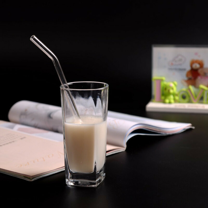 Wielokrotnego użytku szklane słomki przyjazne dla środowiska Smoothie słomki do napojów mlecznych napoje akcesoria słomki z szczotki do czyszczenia