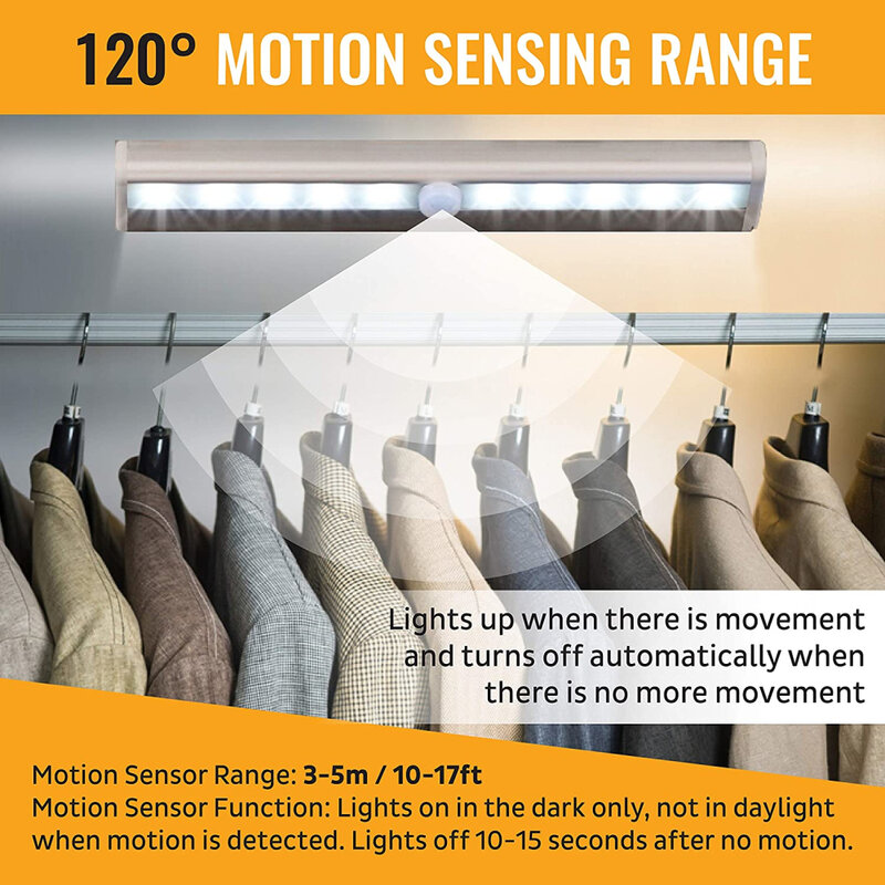 ไฟ LED กลางคืนโคมไฟ Motion Sensor ไร้สาย USB ชาร์จสำหรับบันไดห้องนอนห้องครัวตู้เสื้อผ้าทางเดินตู้เสื้อ...