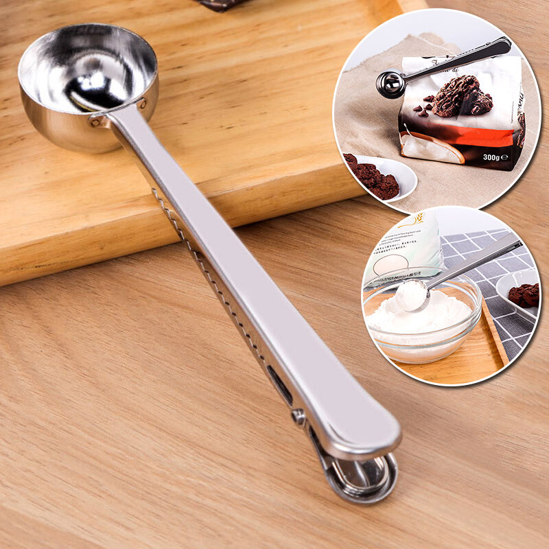 Multifunción suministros de cocina cuchara Clip de acero inoxidable 