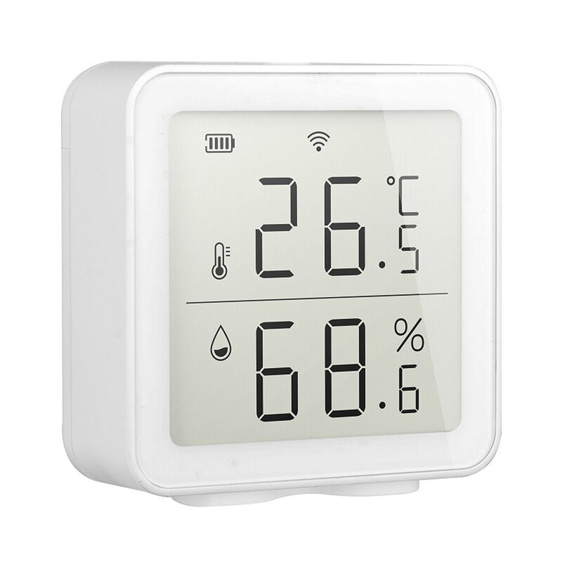 Awaywar Tuya Sensor Suhu dan Kelembaban WIFI Detektor Termometer Hygrometer Dalam Ruangan Mendukung Alexa Google Home Smart Life