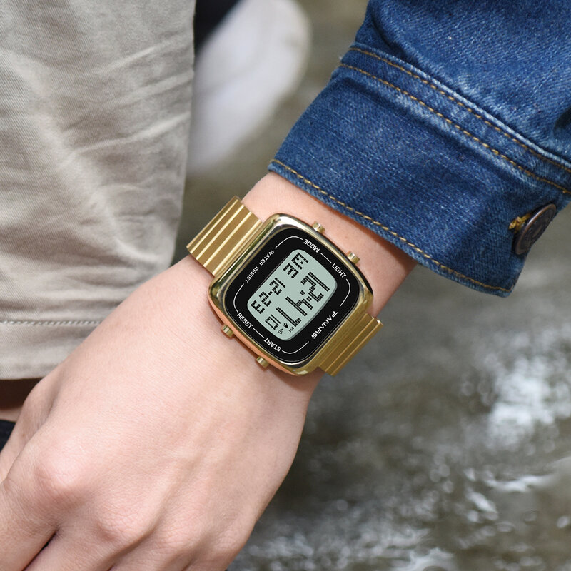 Marca de luxo relógios para homens negócios à prova dwaterproof água aço inoxidável cinta cronógrafo luminoso relógio de pulso masculino