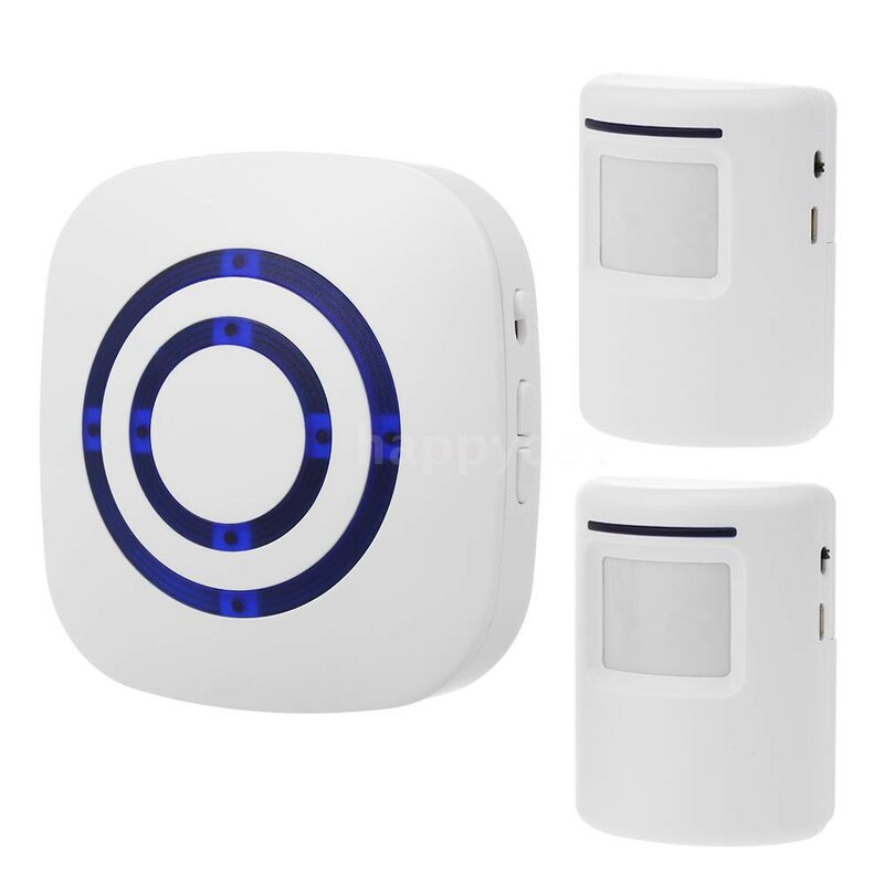 H & dsmart sensor de movimento alarme sem fio campainha plug-in campainha da porta de segurança em casa detector infravermelho a
