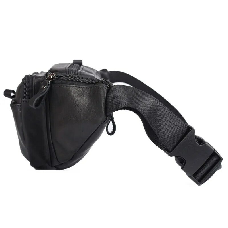 Super Soft Genuine Leather Men Waist Belt Fanny Bag Crossbody Shoulder Bags Casual Style Men's Chest Pack Functional