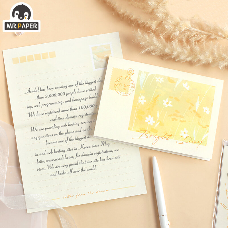 Mr papel 7 pçs/set 4 projetos letras de dreamland série ins estilo criativo mão conta diy decoração material carta & envelope conjunto