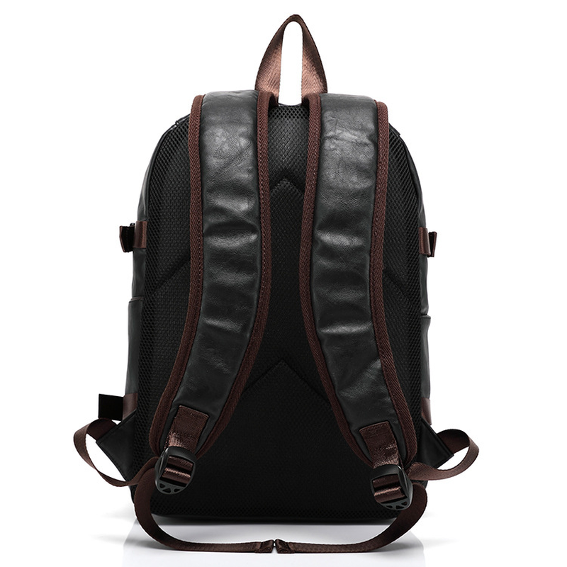 Novo estilo de moda dos homens do vintage mochila estudante da escola de couro do plutônio sacos saco do computador mochilas viagem