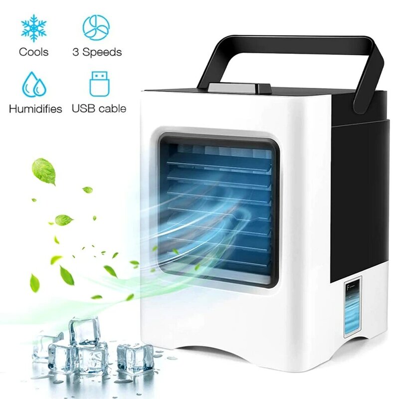 Ventilador de ar condicionado humdifier purificador de ar refrigerador de ar mini portátil usb desktop de refrigeração de ar 3 velocidades para casa