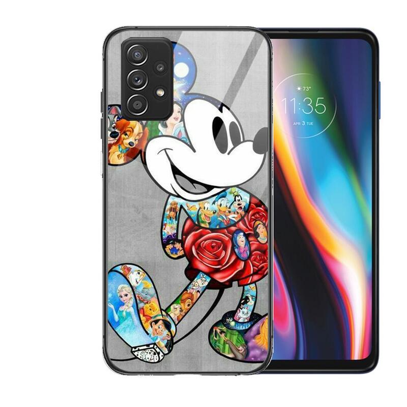 Buena de Mickey minnie mouse de vidrio templado de caso de teléfono para Samsung Galaxy A51 A71 A60 A70S A70 A80 A21S A41 A20E A50 A30S 5g A3