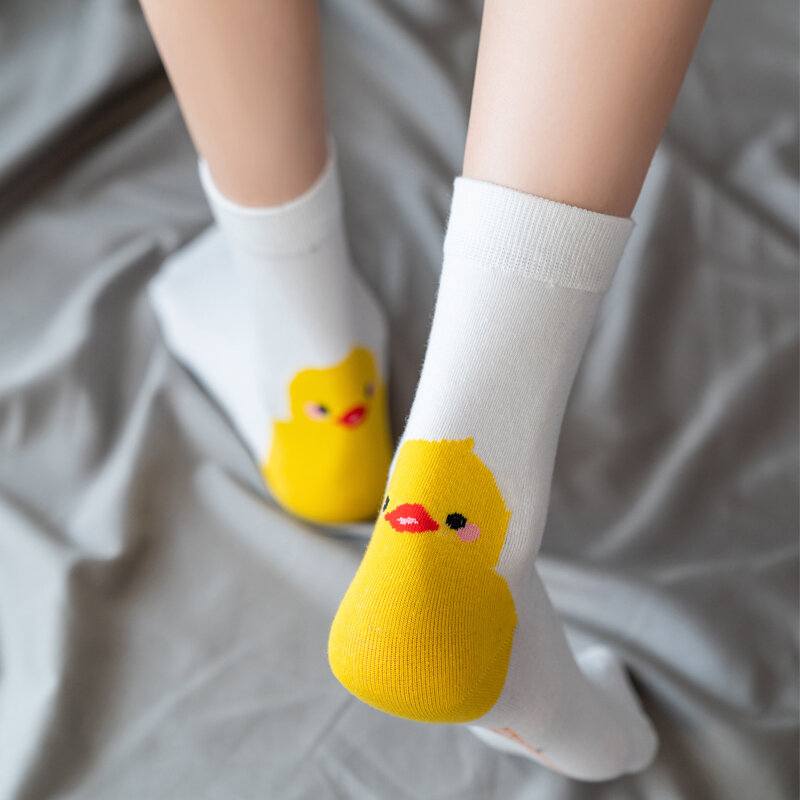 cartoon socks animal print duck cute calcetines harajuku kawaii women skarpetki kobieta skarpety mujer meias calcetas funny sock